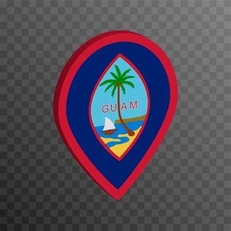 Puntero Del Mapa Con La Bandera De Guam Ilustraci N Vectorial Vector