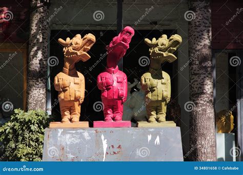 The singing loong stock photo. Image of three, sculpture - 34801658