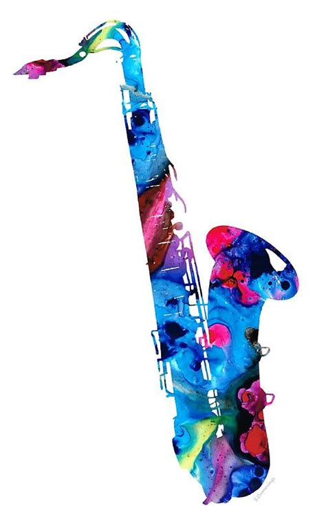 Colorful Saxophone By Sharon Cummings Art Print By Sharon Cummings