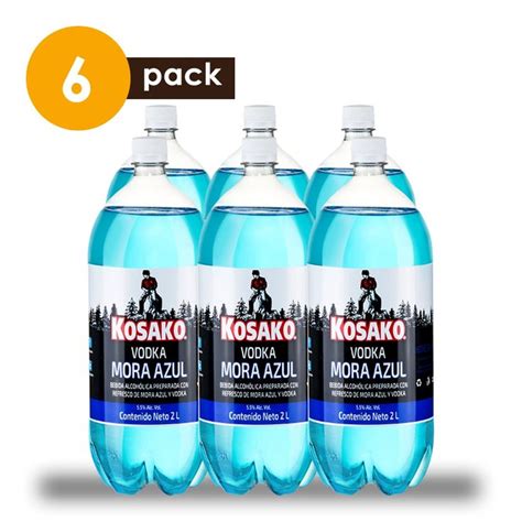 Vodka Kosako Mora Azul Litros Pack Vodka Bebidas Preparadas Con