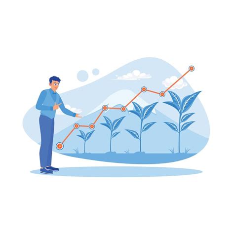 Premium Vector Business Growth Graph With The Concept Of Plant Growth