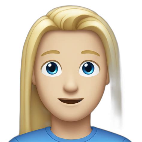 Frowning Blue Eyed Teen Ager Boy With Long Blond Hair Ai Emoji Generator