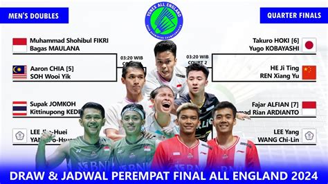 Draw Jadwal Perempat Final All England Hari Ini Pukul Wib