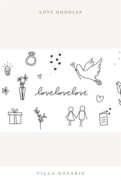 Liebe Line Art Doodles Digitale Sticker F R Goodnotes Etsy De In