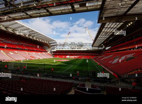 A General View Inside Anfield Stadium The Home Of Liverpool Football