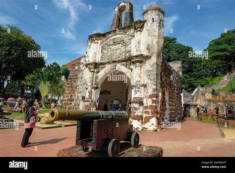 Malacca, Malaysia - November 2022: A Famosa, surviving gate of the Portuguese fort in Malacca on ...