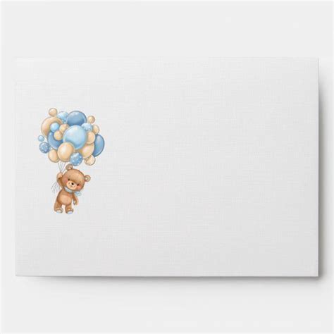 Invitaciones A La Ducha Con Globo Azul Teddy Bear Zazzle Globos