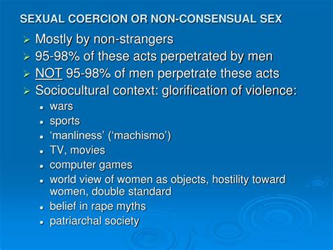 Ppt Sexual Coercion Or Non Consensual Sex Powerpoint Presentation