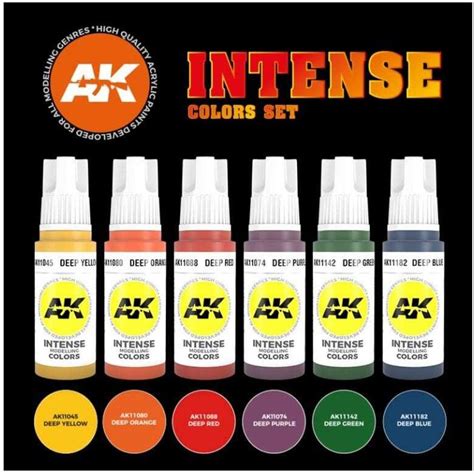 Ak Interactive Rd Generation Acrylics Set Intense Colors