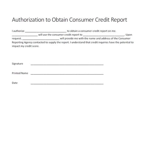 Credit Check Authorization Form Template Free Nismainfo