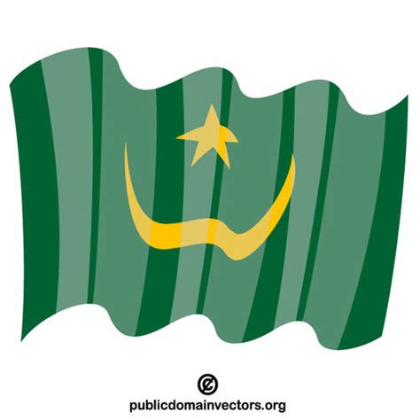 Mauritania Waving Flag Public Domain Vectors