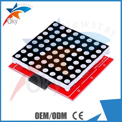 8 X 8 Dot Matrix Driver Module 2 In 1 74hc595 Chip Red Led Display