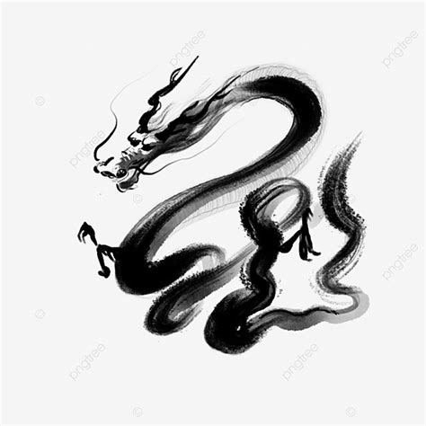 Chinese Feng Shui PNG Picture Chinese Feng Shui Ink Dragon