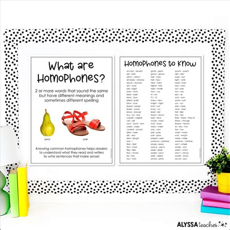 Homophones For 5th Graders