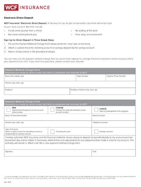 Fillable Online Wcf Comsitesdefaultpayment Method Change Form Wcf