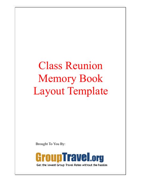 Class Reunion Memory Book Layout Template Download Printable Pdf