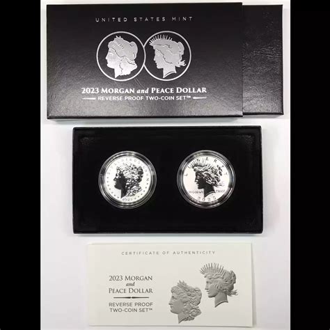 2023 S Reverse Proof Morgan Peace Dollar 2 Coin Set W US Mint OGP Box