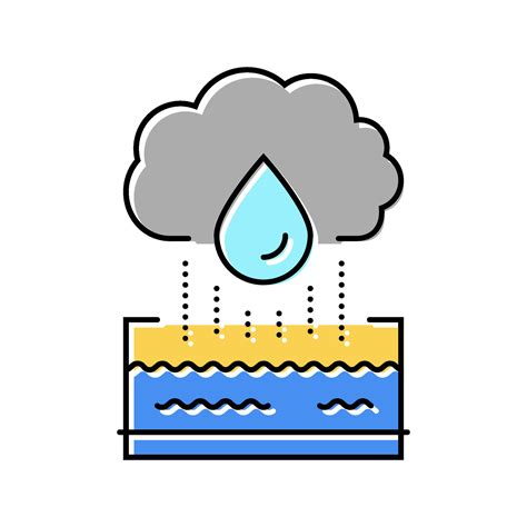 Rainwater Harvesting Green Living Color Icon Vector Illustration