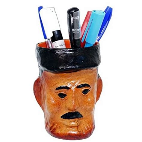 Brown Round Wooden Pencil Pen Holder Sizedimension 10cm At Rs 149 In
