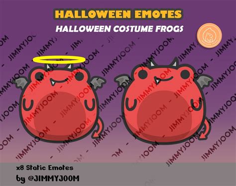 Halloween Emote Pack Kawaii Twitch Discord Emotes Cute Etsy