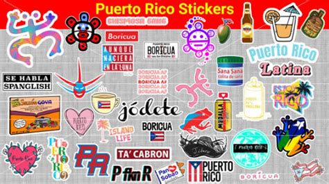 39 Puerto Rico Digital Download Stickers PNG Digital Cut File Design - Etsy