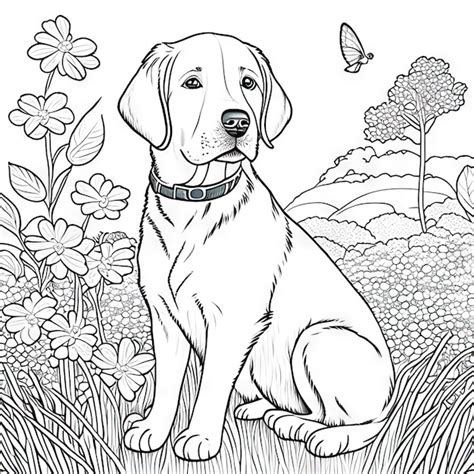 Coloriage De Chien Photo Premium