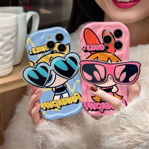 Jizetin For Infinix Smart Hot I Back Cover With Cartoon Powerpuff Girls Sunlasses Holder