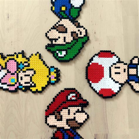 Mario Characters paper Mario Pixel Art Perler Wall Decoration - Etsy