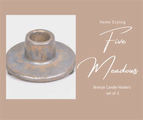 Bronze Candle Holders Set Of 2 Five Meadows Lisa Thurlow