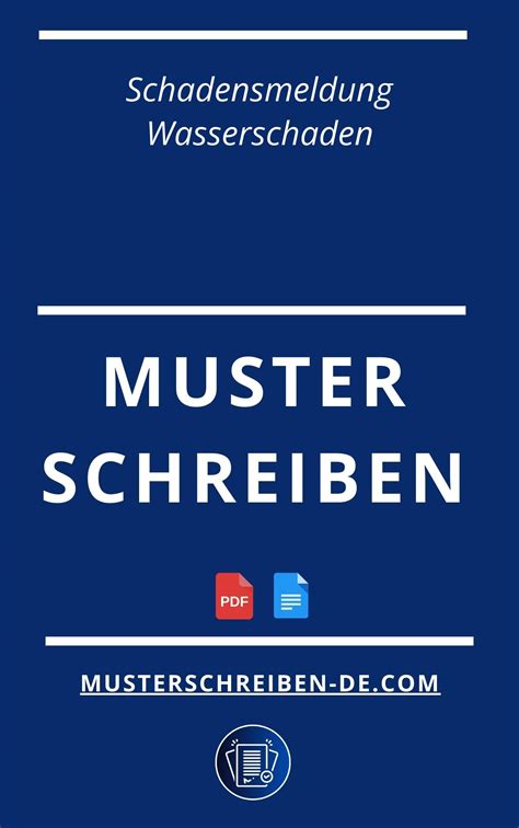 musterschreiben schadensmeldung wasserschaden