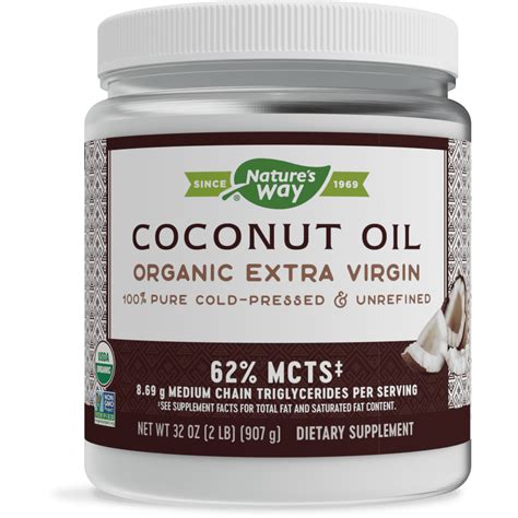 Nature S Way Organic Extra Virgin Coconut Oil Pure Unrefined Cold