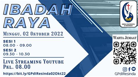 Gpdi Karawang Resinda Ibadah Raya Minggu Oktober Youtube