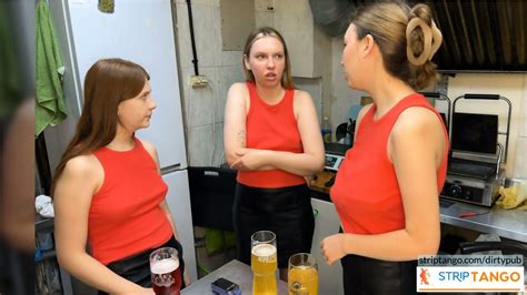 Hot Beautiful Woman Licks Hot Beautiful Woman During Their Work In A Fast Food