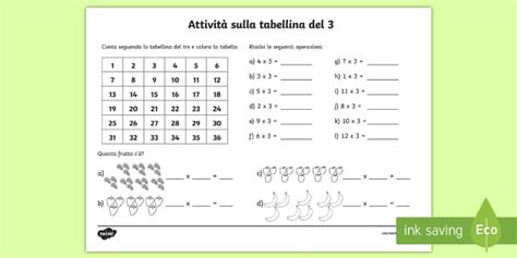 Scheda Con Esercizi Della Tabellina Del Teacher Made 46 Off