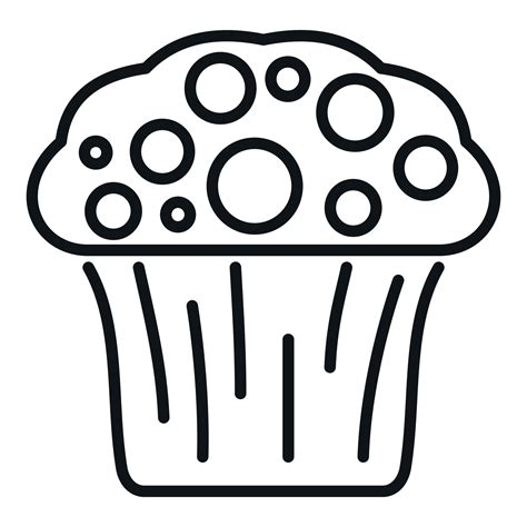 Pastry Muffin Icon Outline Vector Cake Food 22873843 Vector Art At