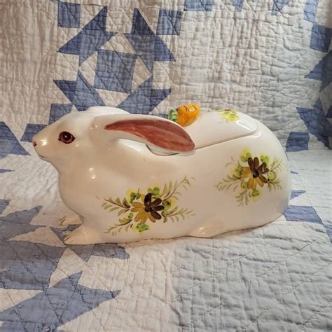 Rabbit Bunny Cookie Jar Etsy