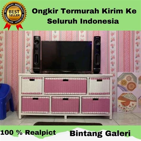 Jual Lemari Rotan Sintetis 6 Laci Jasmine Lemari Plastik Rak Buku Susun