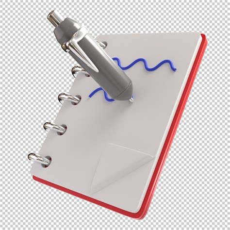 Ilustração 3d De Caderno E Caneta Psd Premium