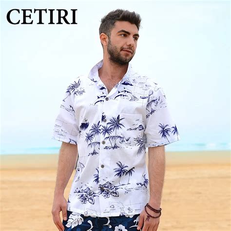 Buy Summer Style Men Shirt Cotton Hawaiian Beach Large