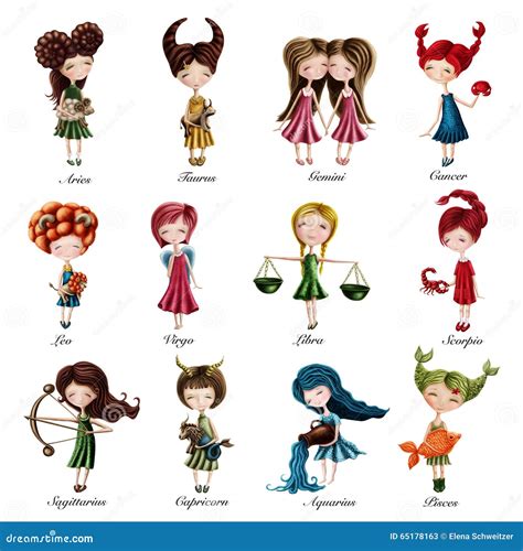 Filles De Signe De Zodiaque Illustration Stock Illustration du métier