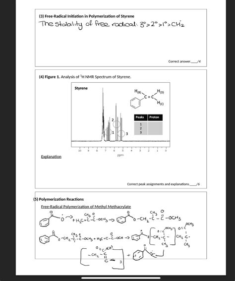 Solved 4 Figure Analysis Of 1h Nmr Spectrum Of Styrene Styrene Hib