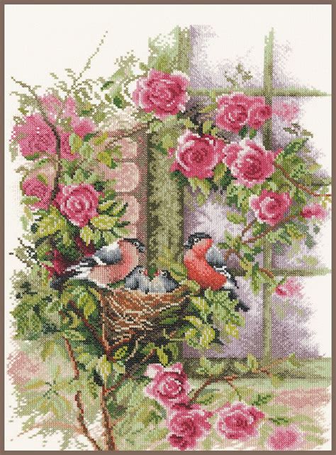 Counted Cross Stitch Kit Nesting Birds Cross Stitch Cross Stitch Kit Counted Cross Stitch