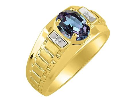 Alexandrite Mens Rings Sterling Silver Rings Classic Designer Etsy