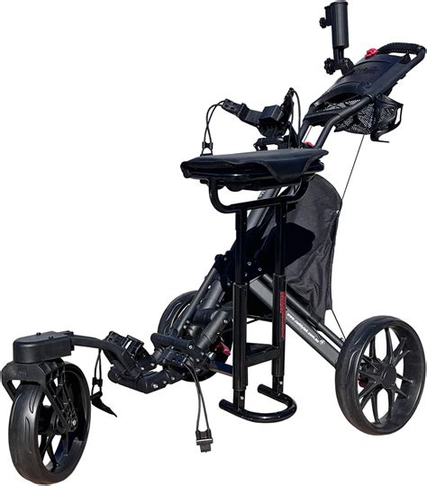 Caddytek Caddylite Ez S Pro One Click Folding 3 Wheel Golf Buggy With Swivel Front Wheel Black