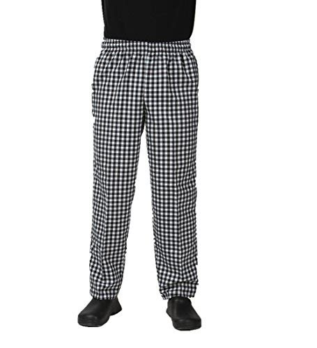 JXH Chef Uniforms Men S Black And White Checkered Chef Pants With