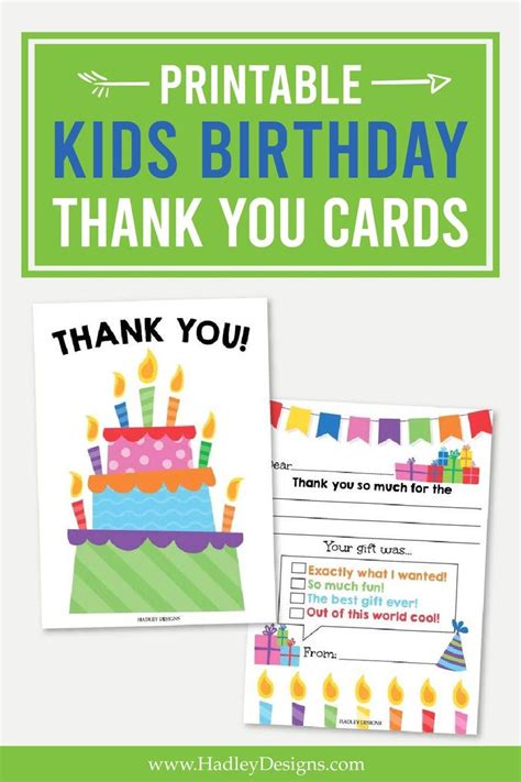 Birthday Thank You Card Printable Birthday Thank You Cards Birthday