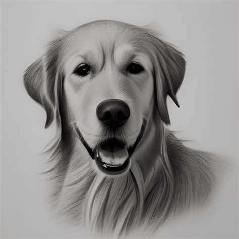 Golden Retriever Pencil Drawing · Creative Fabrica