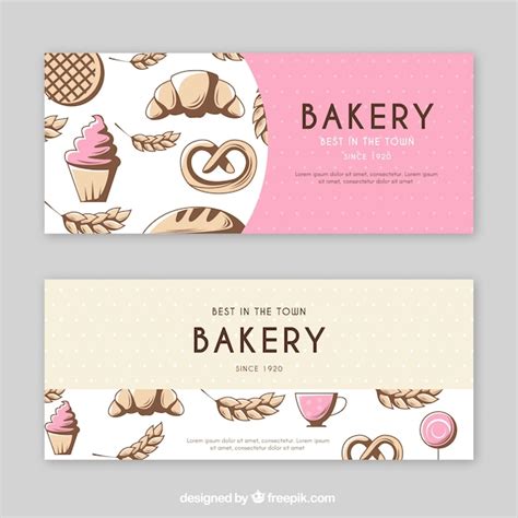 Free Vector | Bakery banners in flat style