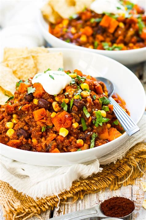 Healthy Sweet Potato Ground Turkey Chili Gluten Free Dinner