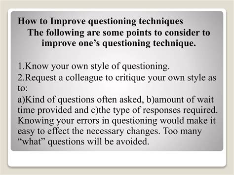 Effective Question And Reacting Techniques Ppt